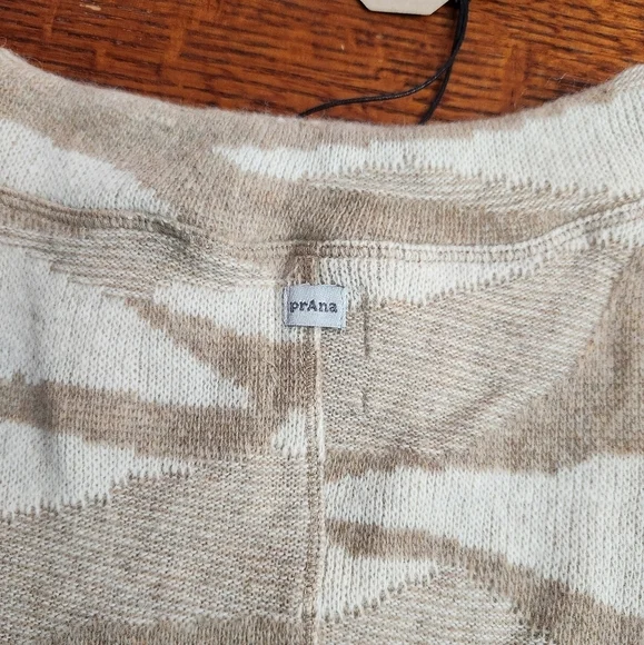 PrAna Snowbound Sweater NWT size XL tan beige recycled wool - Picture 6 of 14